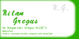 milan gregus business card